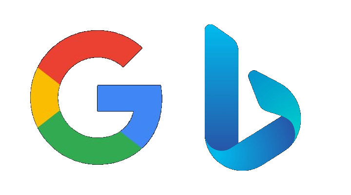 Google and Bing logo side by side